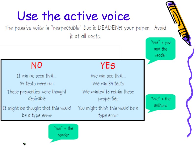 Use the active voice